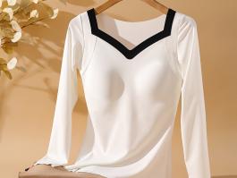 【274#】Women's thin seamless thermal underwear with chest pad